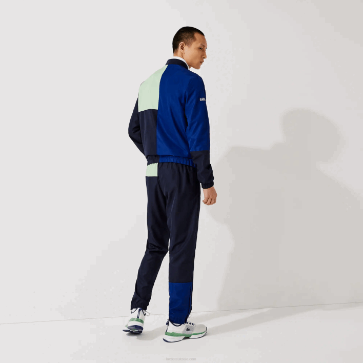 Lacoste SPORT Colorblock Tracksuit 646T1201 Green Navy Blue White CN1 Men