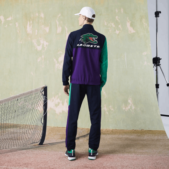 Lacoste SPORT Crocodile Print Tennis Tracksuit 646T1145 Navy Blue Green Purple White XSB Men