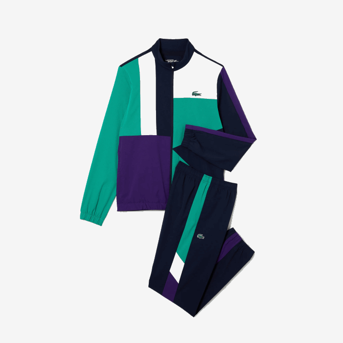 Lacoste SPORT Crocodile Print Tennis Tracksuit 646T1145 Navy Blue Green Purple White XSB Men