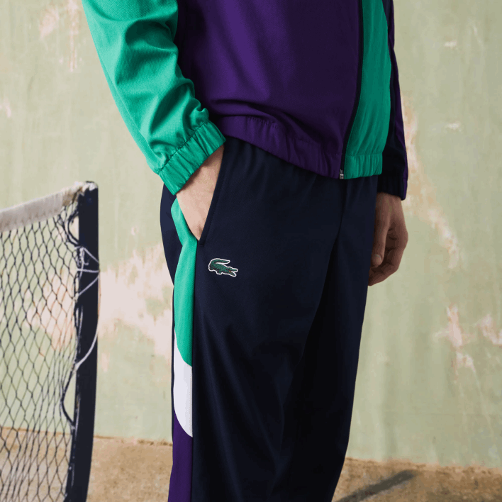 Lacoste SPORT Crocodile Print Tennis Tracksuit 646T1145 Navy Blue Green Purple White XSB Men