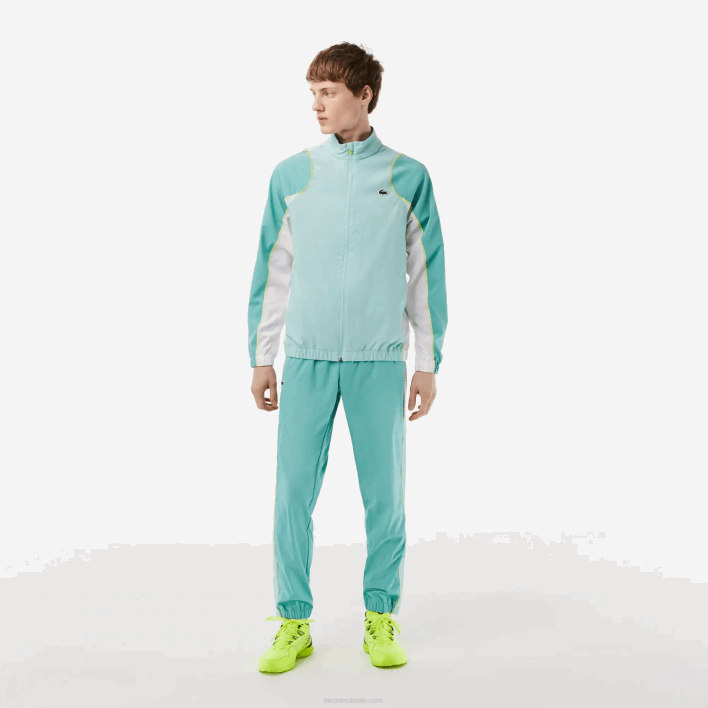 Lacoste Tennis High Neck Jogger Set 646T27 Light Green White Yellow XIA Men