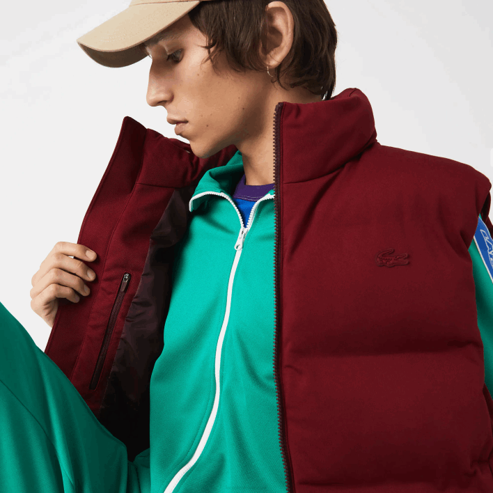 Lacoste Fold Away Hood Vest 646T1258 Bordeaux ZS1 Men