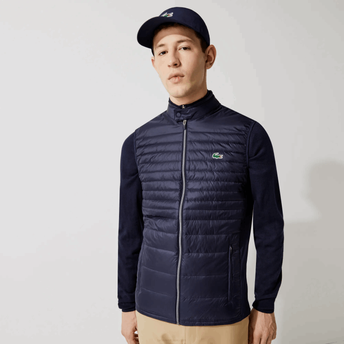 Lacoste SPORT Lightweight Water-Resistant Quilted Golf Vest 646T1309 Navy Blue 5FS Men