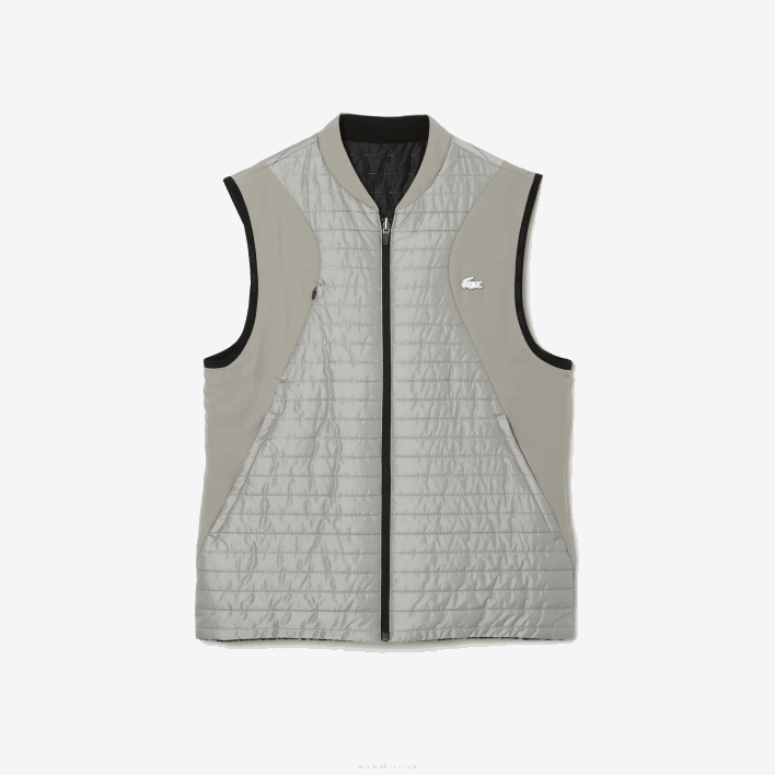 Lacoste SPORT Padded Reversible Vest 646T384 Grey Black WIX Men