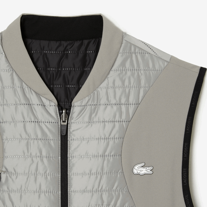 Lacoste SPORT Padded Reversible Vest 646T384 Grey Black WIX Men