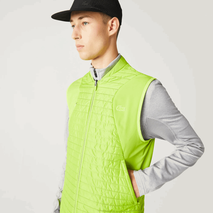 Lacoste SPORT Padded Reversible Vest 646T385 Yellow Black G65 Men