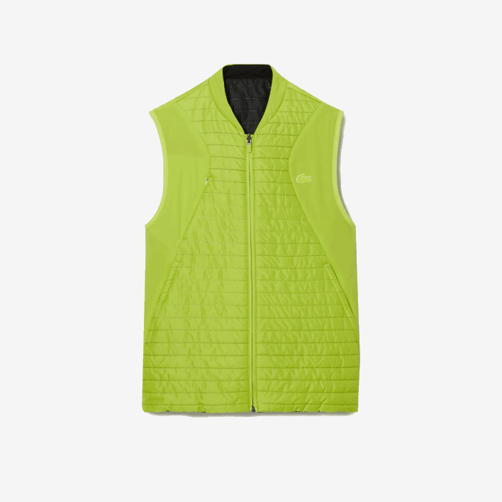 Lacoste SPORT Padded Reversible Vest 646T385 Yellow Black G65 Men