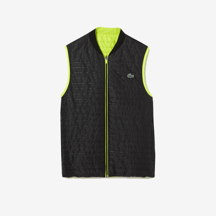 Lacoste SPORT Padded Reversible Vest 646T385 Yellow Black G65 Men