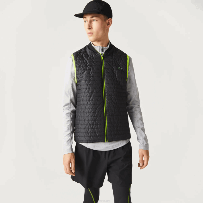 Lacoste SPORT Padded Reversible Vest 646T385 Yellow Black G65 Men