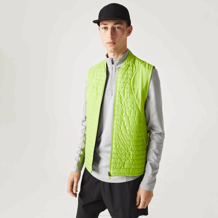 Lacoste SPORT Padded Reversible Vest 646T385 Yellow Black G65 Men