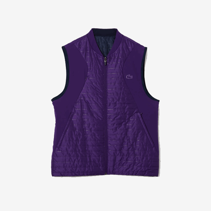 Lacoste SPORT Padded Reversible Vest 646T386 Purple Navy Blue SE3 Men
