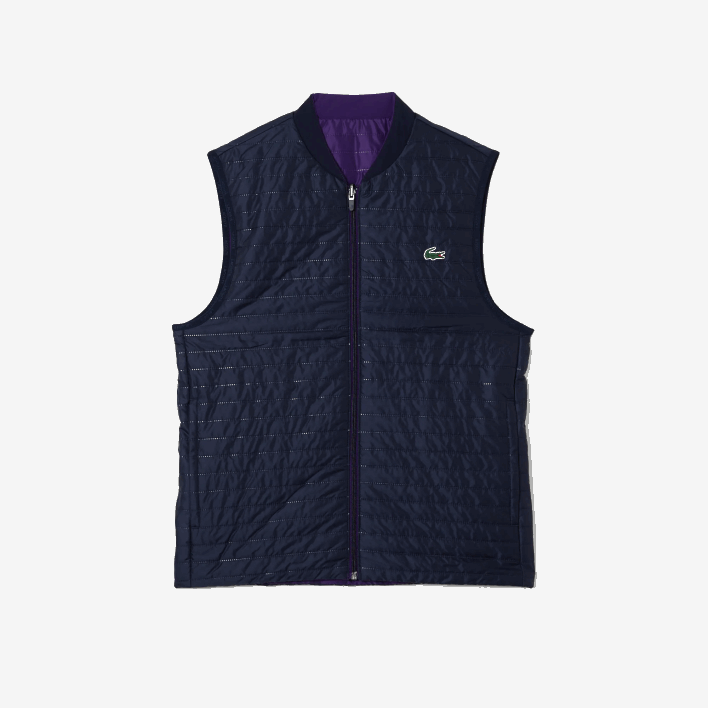 Lacoste SPORT Padded Reversible Vest 646T386 Purple Navy Blue SE3 Men