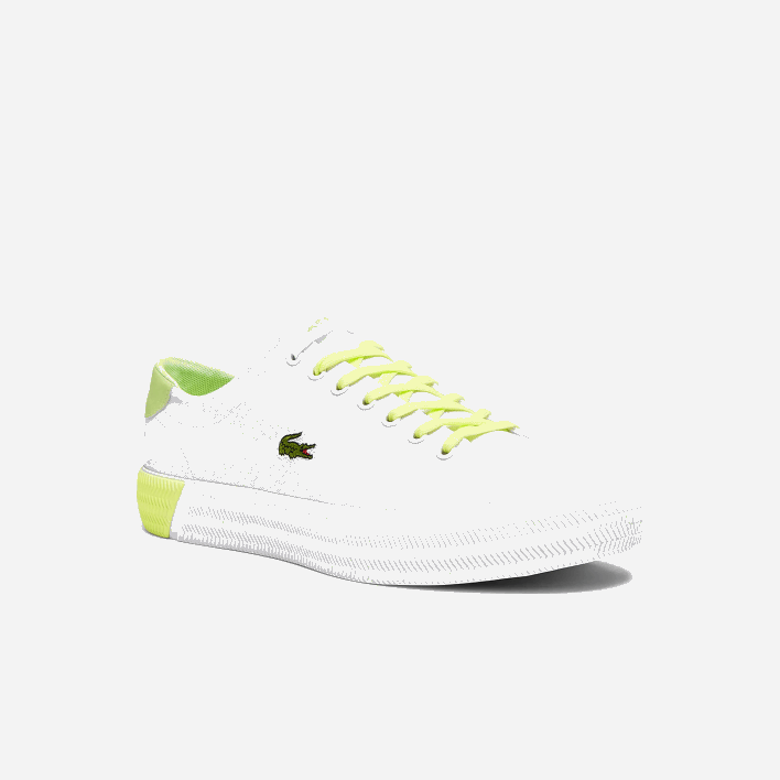 Lacoste Gripshot Canvas and Leather Sneakers 646T1889 White & Light Yellow 2H8 Men