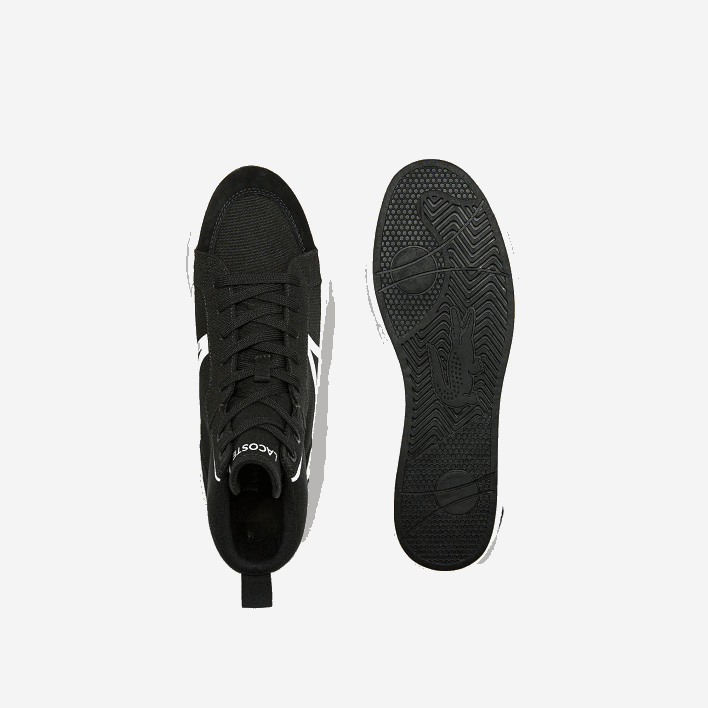 Lacoste L004 Mid Canvas Sneakers 646T1804 Black & White 312 Men