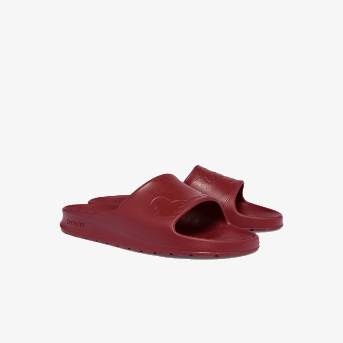 Lacoste Croco 2.0 Synthetic Logo Slides 646T1813 Dark Red DR2 Men