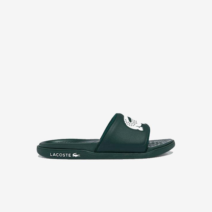 Lacoste Croco Dualiste Synthetic Logo Strap Slides 646T1764 Dark Green White 2D2 Men