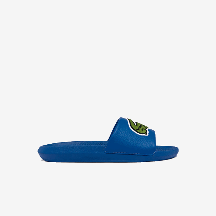Lacoste Croco Synthetic Logo Strap Slides 646T1773 Blue Green BG3 Men