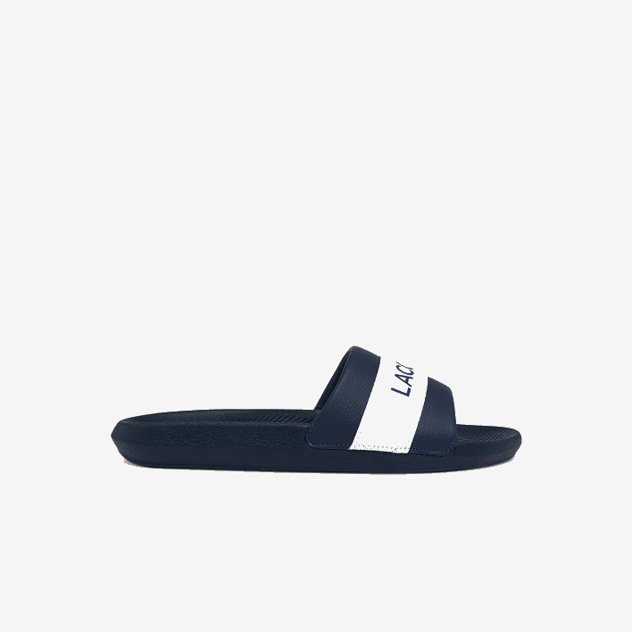 Lacoste Croco Textile Logo Slides 646T1775 Navy & White 092 Men