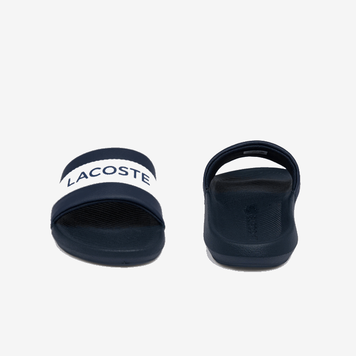 Lacoste Croco Textile Logo Slides 646T1775 Navy & White 092 Men