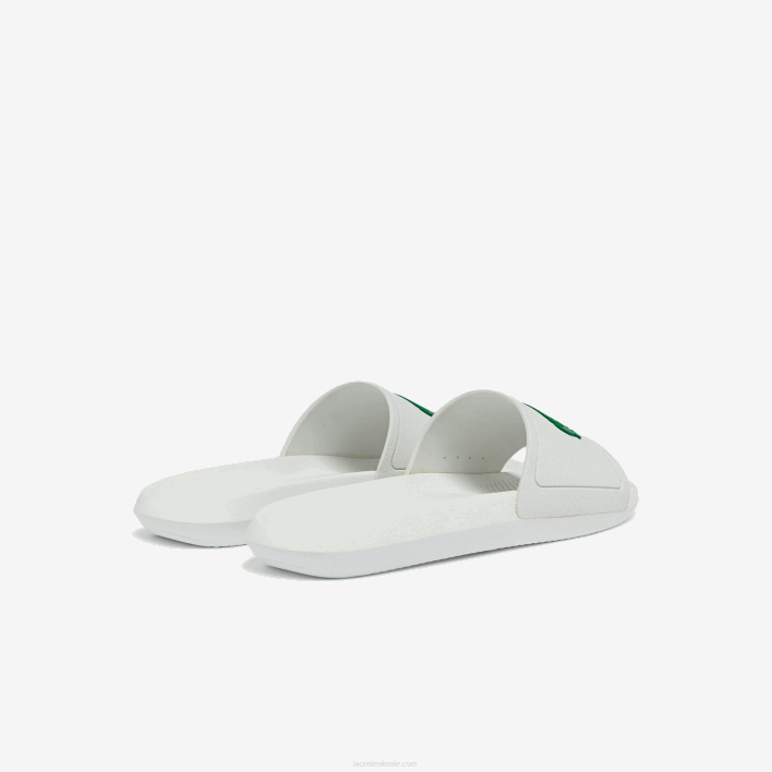 Lacoste Croco Water-repellent Synthetic Slides 646T1819 White/Green 082 Men