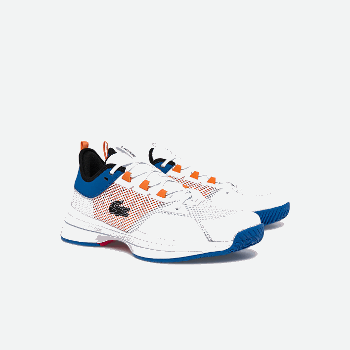Lacoste AG-LT21 Textile and Synthetic Tennis Shoes 646T1866 White Orange 1U2 Men