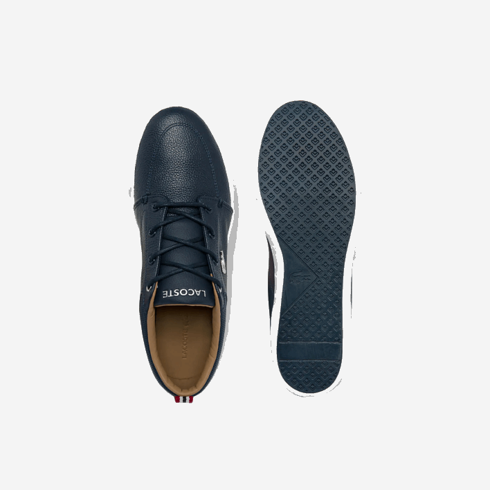 Lacoste Bayliss Leather Perforated Collar Sneakers 646T1757 Navy & White 092 Men