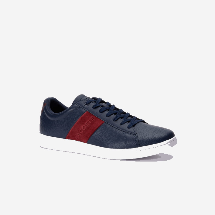 Lacoste Carnaby Evo Leather and Suede Sneakers 646T1717 Navy & Dark Red 5A5 Men