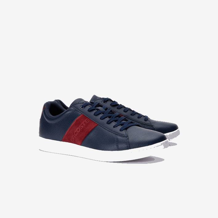 Lacoste Carnaby Evo Leather and Suede Sneakers 646T1717 Navy & Dark Red 5A5 Men