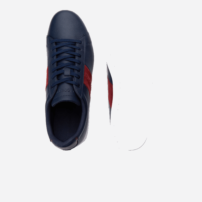 Lacoste Carnaby Evo Leather and Suede Sneakers 646T1717 Navy & Dark Red 5A5 Men