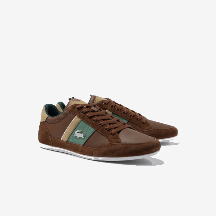 Lacoste Chaymon Leather Sneakers 646T1736 Brown Dark Green 2A1 Men