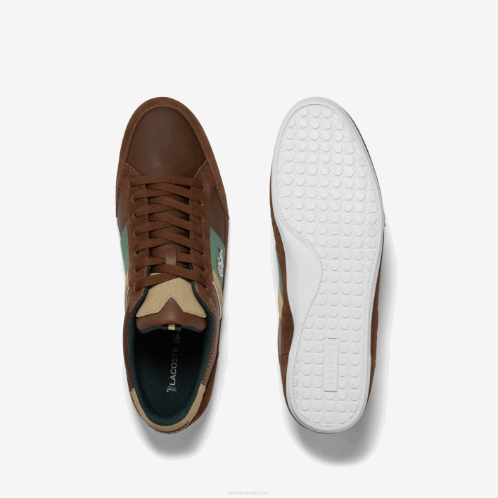 Lacoste Chaymon Leather Sneakers 646T1736 Brown Dark Green 2A1 Men