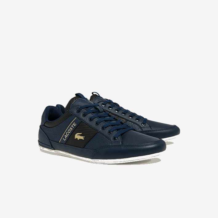 Lacoste Chaymon Leather and Carbon Fiber Sneakers 646T1769 Navy NB0 Men