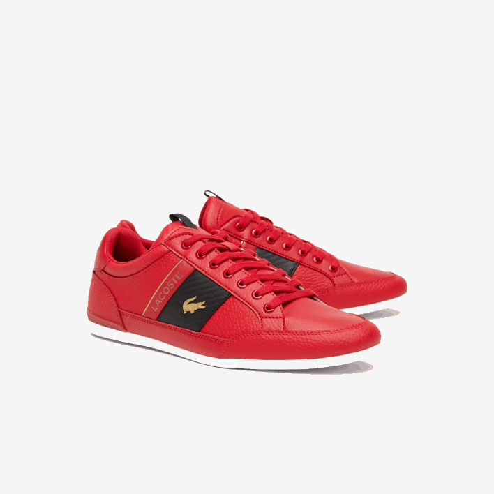 Lacoste Chaymon Leather and Carbon Fiber Sneakers 646T1772 Red Black DS9 Men