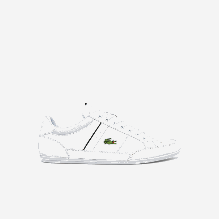 Lacoste Chaymon Synthetic and Leather Sneakers 646T1724 White & Black 147 Men