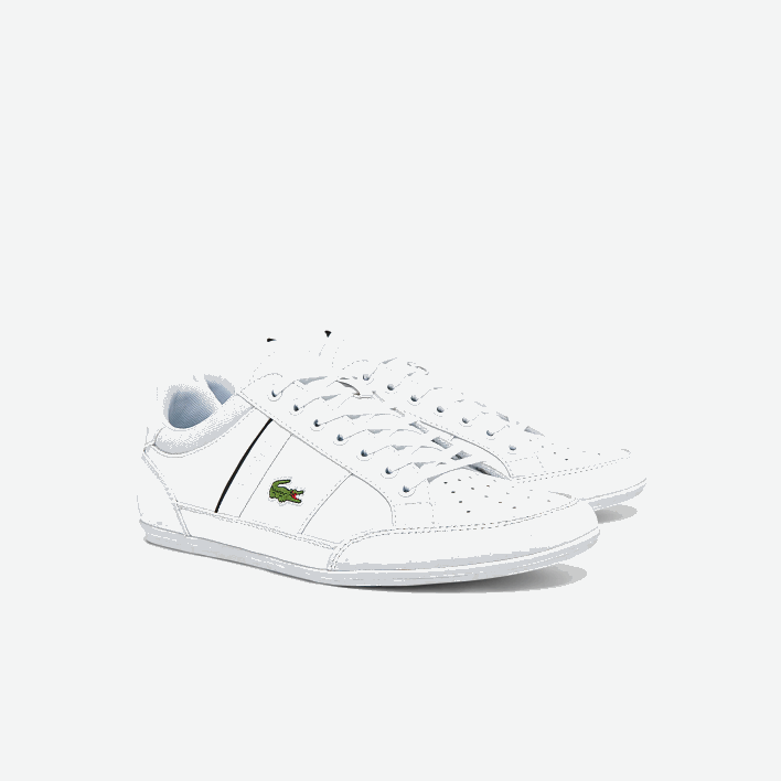 Lacoste Chaymon Synthetic and Leather Sneakers 646T1724 White & Black 147 Men