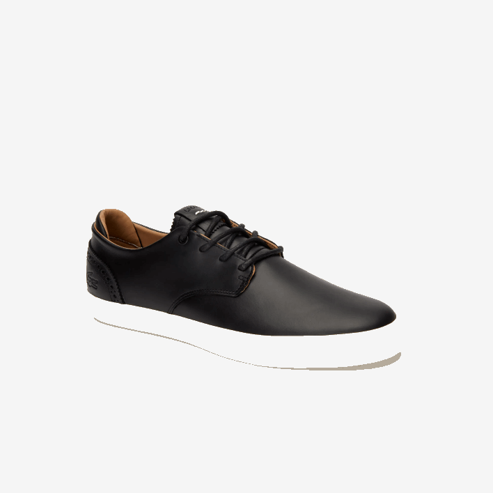 Lacoste Esparre Club Leather Trainers 646T1718 Black & Off White 454 Men