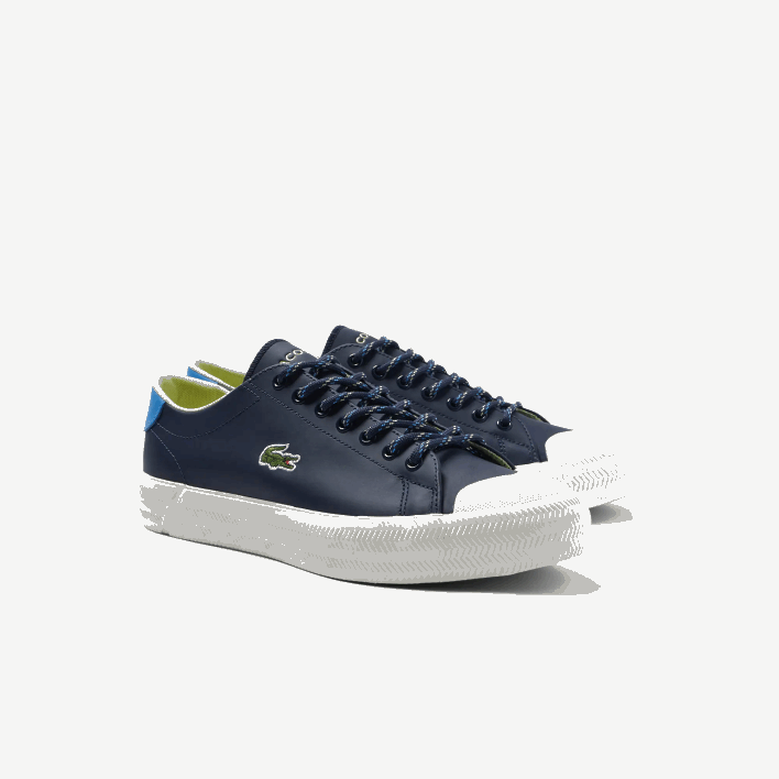 Lacoste Gripshot Leather and Suede Sneakers 646T1899 Navy & Off White J18 Men