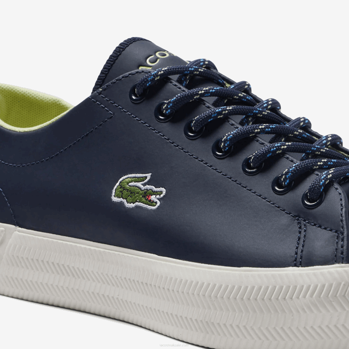 Lacoste Gripshot Leather and Suede Sneakers 646T1899 Navy & Off White J18 Men