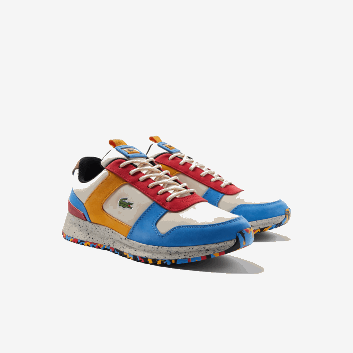 Lacoste Joggeur 2.0 Leather Color-Block Sneakers 646T1905 White Red 4Y0 Men