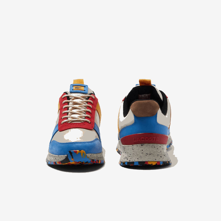 Lacoste Joggeur 2.0 Leather Color-Block Sneakers 646T1905 White Red 4Y0 Men