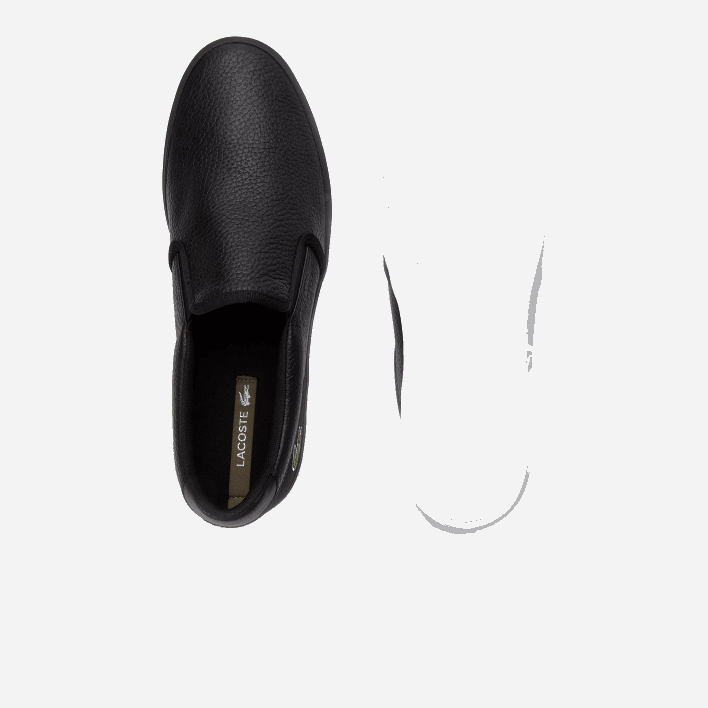 Lacoste Jouer Leather Slip-On Sneakers 646T1885 Black & White 312 Men