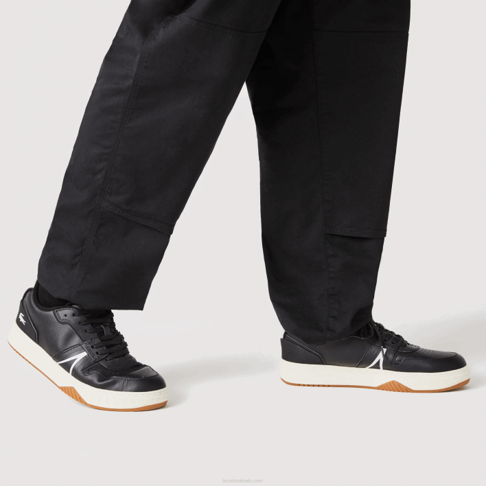 Lacoste L001 Leather Popped Heel Sneakers 646T1881 Black & Off White 454 Men