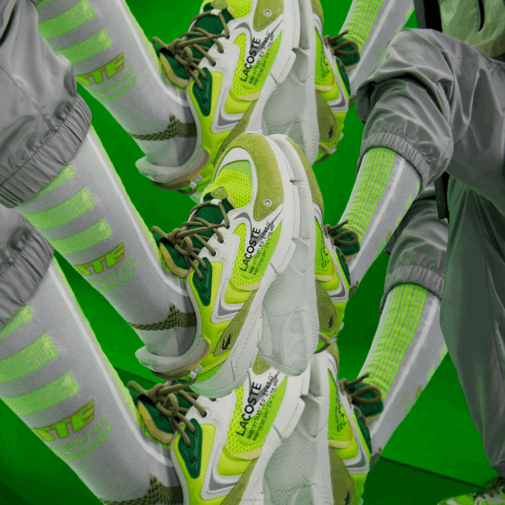 Lacoste L003 Neo Textile Sneakers 646T1696 Yellow & Off White Y21 Men