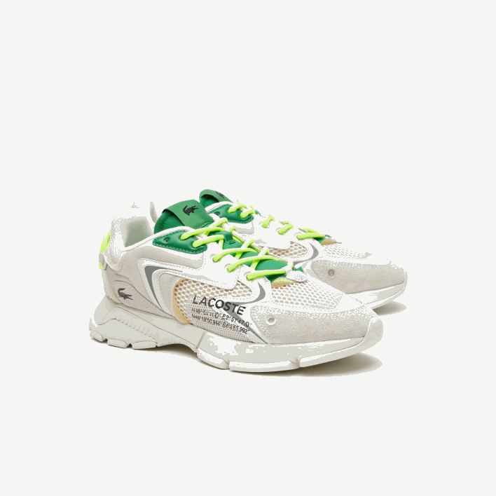 Lacoste L003 Neo Textile Sneakers 646T1698 White Green WG1 Men