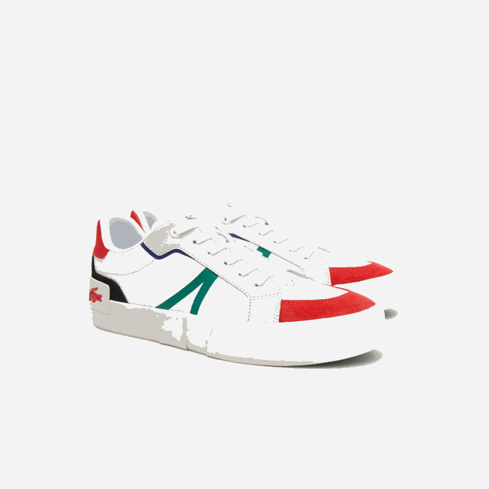 Lacoste L004 Leather Color-Pop Sneakers 646T1890 White & Red 286 Men