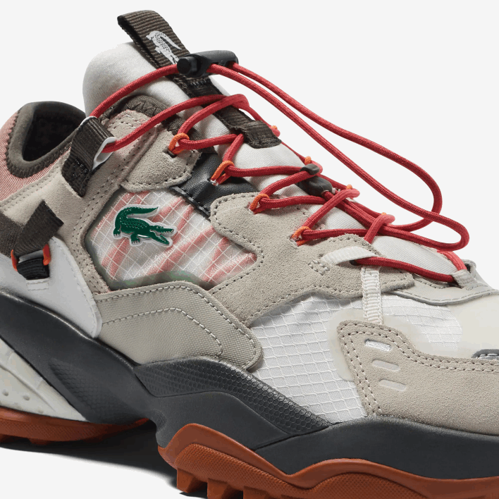 Lacoste L-Guard Breaker Textile Outdoor Shoes 646T1777 Off White & Brown OW8 Men