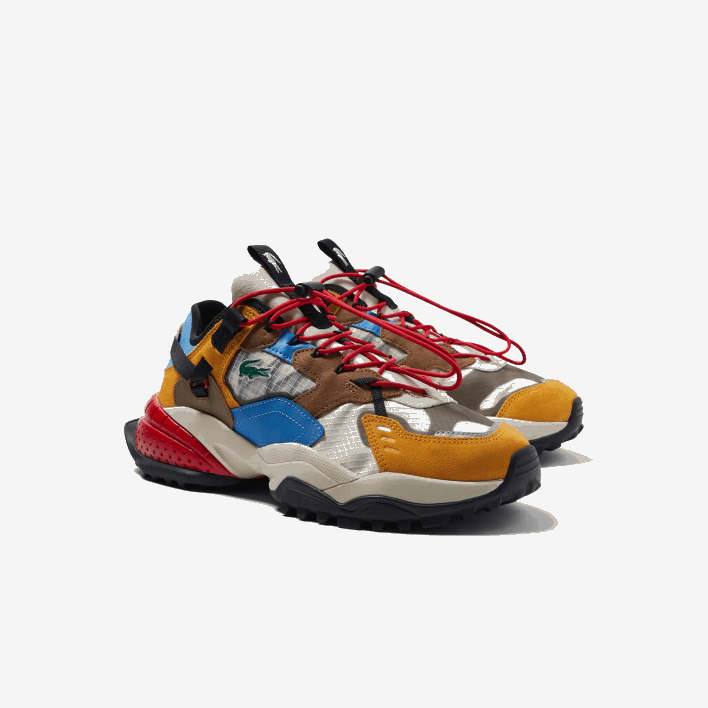 Lacoste L-Guard Breaker Textile Outdoor Shoes 646T1779 Off White & Light Blue WB8 Men