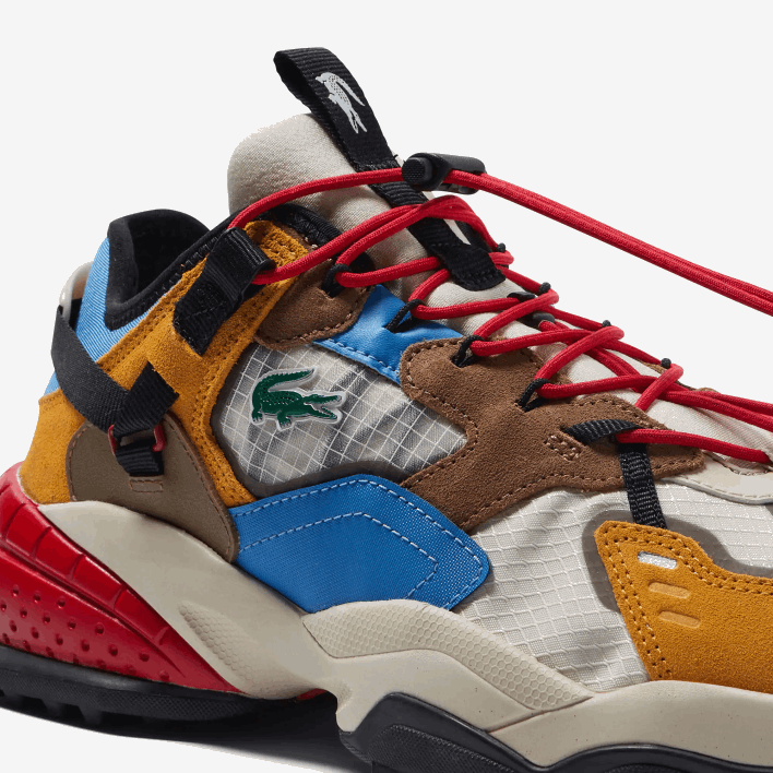 Lacoste L-Guard Breaker Textile Outdoor Shoes 646T1779 Off White & Light Blue WB8 Men