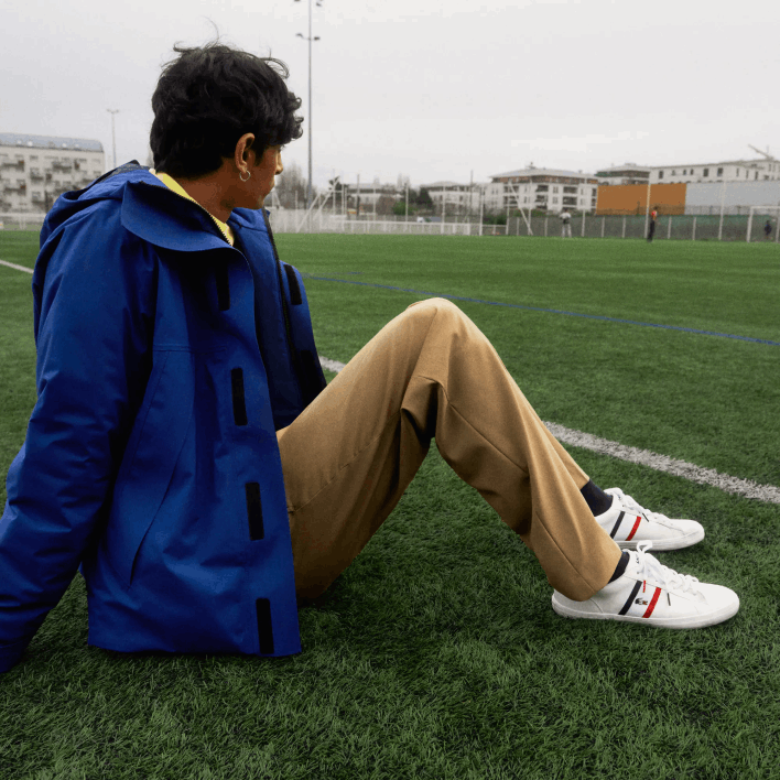 Lacoste Lerond Tricolore Leather and Synthetic Sneakers 646T1914 White/Navy & Red 407 Men