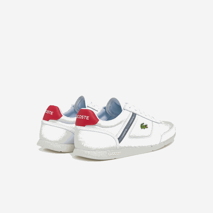Lacoste Menerva Sport Textile and Leather Accent Sneakers 646T1704 White & Red 286 Men